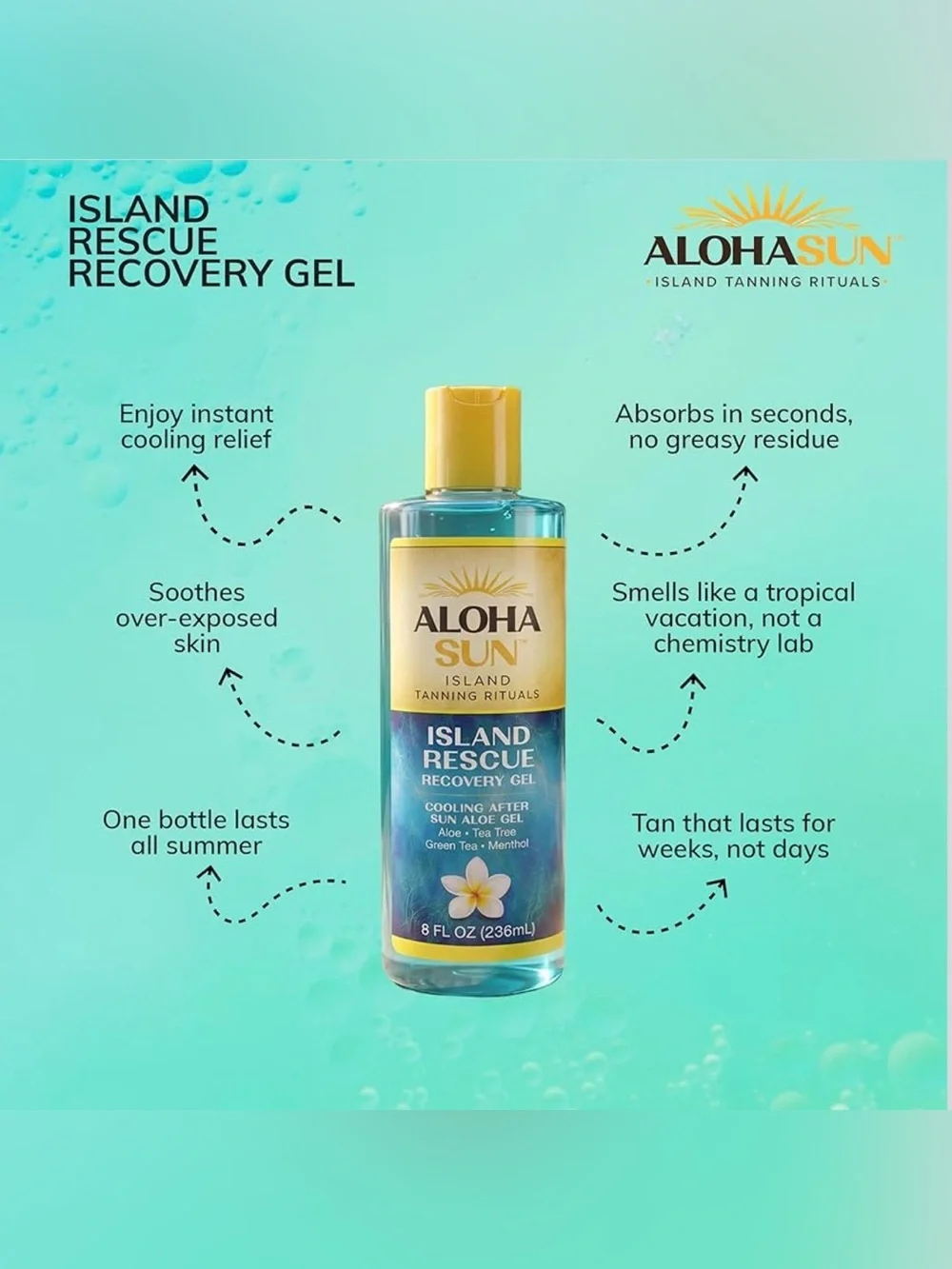 Aloha Sun Aloe Vera Gel - After Sun Care for Sunburn Relief 8 fl oz
